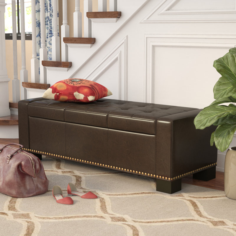 Alcott Hill Davers Fabric Storage Bench & Reviews Wayfair